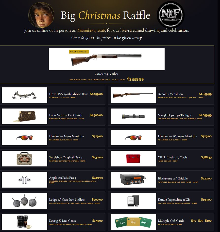 2026 Big Christmas Raffle prizes